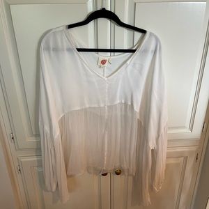 Anthropologie Lilka Oversized White Top/Cover Up